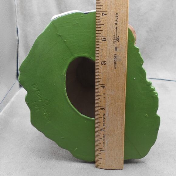 Vintage Halloween Ceramic Green Witch on Pumpkin Byron Molds 1972 - Picture 9 of 10